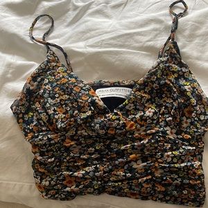 Urban outfitters floral cropped top
